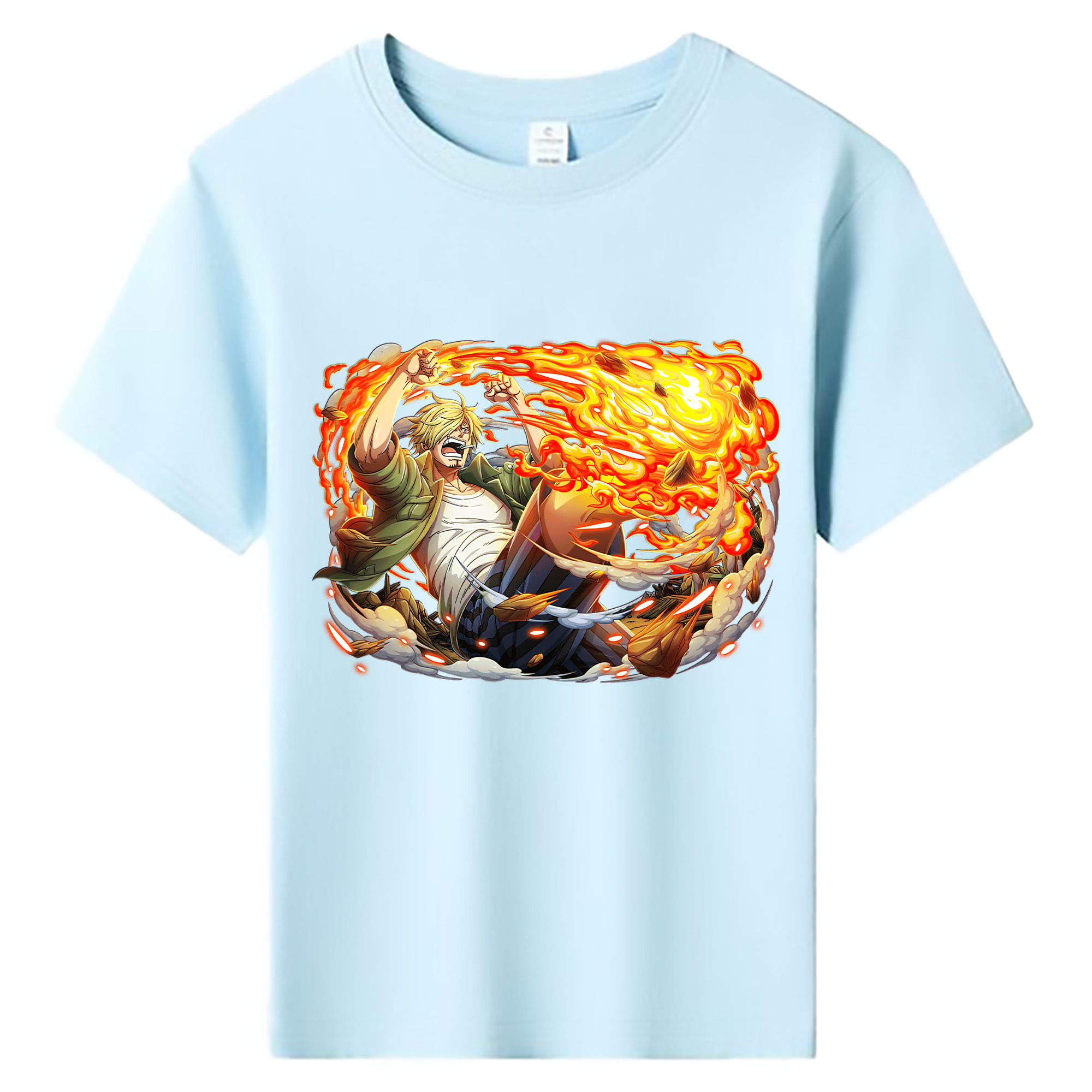（画像用） ワンピース サンジ ONE PIECE Sanji 綿100％キッズTシャツ（フロントプリント）